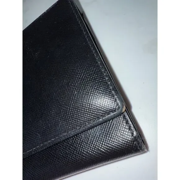Prada Saffiano Continental Flap Wallet in Black - Picture 2 of 12
